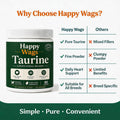 for Dogs in a Tube, Happy Wags Taurine Powder Supplement, Pure Taurine Amino Acid for Dogs Heart, Eye & Immune Support, 