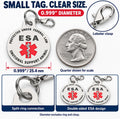 ESA Small Breed Emotional Support Animal Tag, Red, .999 Inch ID Tag
