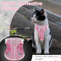 NCMAMA Cat Harness and Leash Set,Escape Proof Adjustable Kitten Harness with Cute Pink Bow,Breathable Reflective Strips Harness for Kitty Puppy Bunny for Walk Travel and Indoor Use (Pink XS)