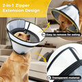 ZuxZuce Upgraded Dog Cone Collar for Dogs After Surgery, Soft Transparent Pet Recovery Collar for Large Medium Small Dogs, Depth Adjustable Dog Cone Collar, Elizabethan Collar (L, Black)