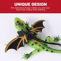 3 Sizes Lizard Harness and Leash Set, Soft Leather Reptile Leash with Cool Wings for Bearded Dragon Iguana Gecko Chamele