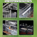 No Mess Bird Feeder for Cage, Automatic Acrylic Bird Feeder Seed Catcher Tray Cage with Stainless Steel Hooks for Small 