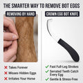 Pro Farrier Grooming Bugs Bot Knife– Stainless Steel Blade, Plastic Handle, Multi-Purpose Mane and Coat Cleaning Tool fo