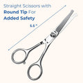 Pet Grooming Scissors Set - Round Tip Shears for Dogs & Cats