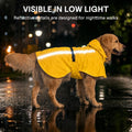 Stretch Fabric Dog Raincoat with Hood, Reflective Rain Poncho for Medium Large Dogs, Adjustable Waterproof Dog Rain Jack