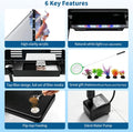 Betta Aquarium Starter Complete Kit,4 Gal Integrated Lid Small Fish Tank