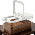 YEXEXINM Pet Food Storage Container with Lid & Scooper 5-7.5lbs/6L Dog Food Storage Container Clear Airtight Cat Food St