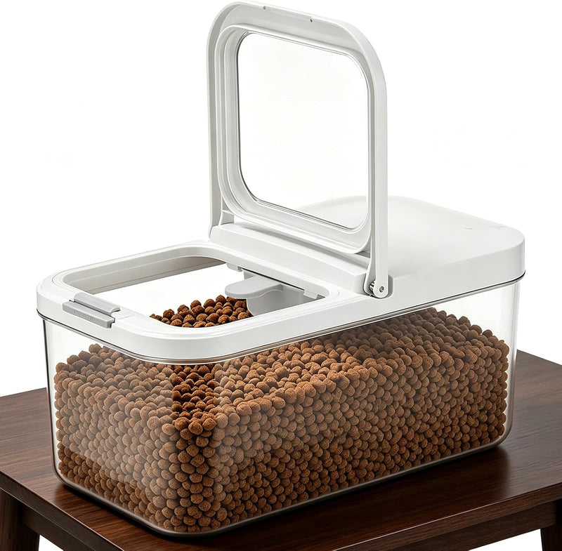 YEXEXINM Pet Food Storage Container with Lid & Scooper 5-7.5lbs/6L Dog Food Storage Container Clear Airtight Cat Food St