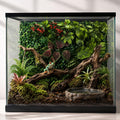 2-Pack Reptile Terrarium Green Plant Background Decor for Amphibian Habitat
