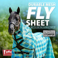 Jeffers Romper Stomper Durable Mesh Fly Sheet for Horses with Detachable Neck, 87" – Heavy Duty Breathable Textilene Mes