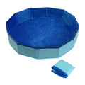 Goblfu Bearded Dragon Foldable Bath Pool with Bath Brush, Bathrobe, Towel, Spray Pot and Tweezer, for Puppy Small Dogs Cats (Blue, 20 x 3.6inch)