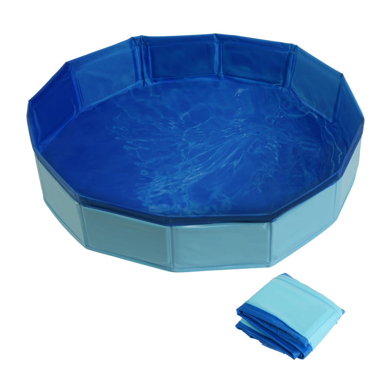 Goblfu Bearded Dragon Foldable Bath Pool with Bath Brush, Bathrobe, Towel, Spray Pot and Tweezer, for Puppy Small Dogs Cats (Blue, 20 x 3.6inch)