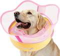 EMUST Inflatable Dog Donut Collar with Protective Shield, Soft Pet Recovery E-Collar for Dogs After Surgery, Adjustable 