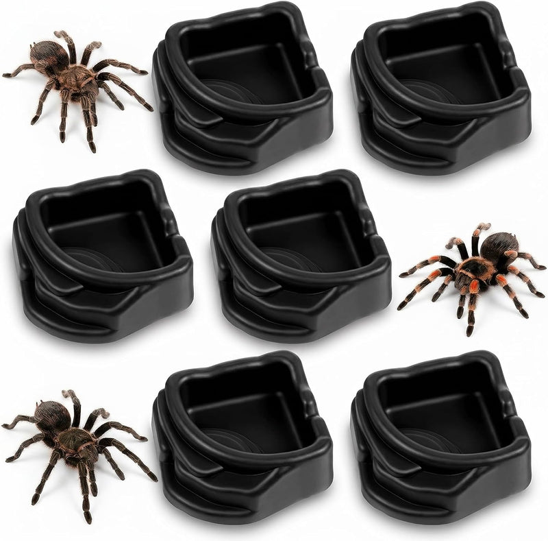 6 Pcs Spider Micro Water Bowls, Tarantula Enclosure Accessories, Mini Resin Dish for Tarantula, Spider, Millipede and Ti