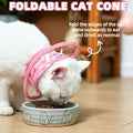 PUPTECK Cat Cone Collar Soft for Neck, Pet Recovery Collar to Stop Licking After Surgery, Adjustable Elizabethan Pet Collar for Small Medium Cats Kittens, Pink M