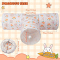 BWOGUE Bunny Tunnels & Tubes, 3-Way Collapsible Rabbit Hideout for Bunnies