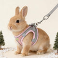 Bunny Harness and Leash Set Breathable Pet Rabbit Harness and Leash Set Soft Rabbit Leashes Reflective Strips Jacket Esc