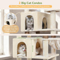Globlazer Extra Large Cat Tree Tower, 82in Tall Heavy Duty Cat Tree for Indoor Cats Large Adult Big Cat Tower with 8 Scratching Posts, 2 Cat Condos, 2 Top Perches, 3 Hanging Baskets, S82, Beige
