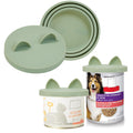OHMO 2 Pack Dog Food Can Lids, (3, 12, 14oz etc.) Universal Size BPA Free Silicone Covers for Cat and Pet Food, Light Green