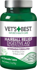 Vet's Best Cat Hairball Relief Chewable Tablets, Relief for Cats, 60 Count