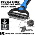 Professional 3PCS Self Cleaning Slicker Brush & Pet Grooming Rake & Flea Comb for Dogs,Cats and Horses | Double-Sided De