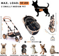 Bicystar Pet Stroller for Medium Dogs, Smooth-Ride Dog Stroller with Detachable Carrier, Rubber Wheels, Car Seat Combo 3-in-1, Up to 50 lbs, for Senior Dogs & Cats, Grey