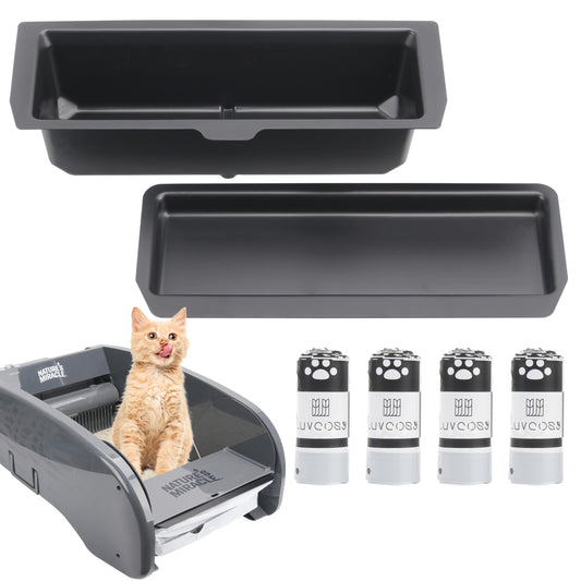 40 Litter Box Liners with a Permanent Waste Receptacle Compatible with Nature's Miracle Litter Box 2nd Version and Littermaid 3rd Edition, Litter Box with Cat Litter Liner (Machine NOT Included)