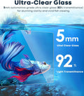 10 Gallon Aquarium Set Glass Fish Tank, Heater Self Cleaning System Filter with Media Bright Light Cleaning Tool, Leak-P