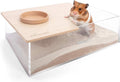 Niteangel Animal Sand-Bath Box: - Acrylic Critter's Sand Bath Shower Room & Digging Sand Container for Hamsters Mice Lem
