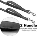 Mycicy Dual Dog Leash Coupler, Double Control Padded Handles for 2 Dogs, Heavy Duty No Tangle Reflective Splitter Dog Leash Extension, for Medium Large Dogs Walking- Black