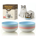 OLULU 10 Pack Cat Bowls, Whisker Friendly Kitten Dishes, Durable Wheat Straw Cat Food Bowls for Indoor Outdoor Cats