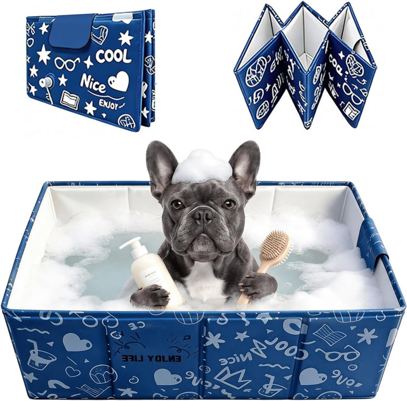 CHEERON Collapsible Dog Bathtub Non-Slip Pet Bath Tub Puppy Wash Shower