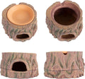 3 in 1 Reptile Hide Cave with Detachable Base & Humidity Dish, Essential Tank Terrarium Decor Humid Hideout Accessories 