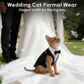 PUMYPOREITY Cat Tuxedo Suit Formal Wear with Bow Tie, Soft Skin-Friendly Cat Costumes for Cats Only, Elegant Outfit for Male Female Cats, Perfect for Wedding Birthday Photo Shoots, 2XL, Black