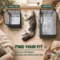 Outdoor Cat House Weatherproof & Insulated for Winter - Upgraded Seamless Bottom Feral Cat Shelter, Waterproof Cat Houses for Outdoor Cats, Easy to Assemble Outside Cat House with Mat(Grey, L)