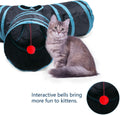 3 Way Cat Tunnel Collapsible Fun Pet Play Tube Toys for Cats, Kittens, Puppies & Rabbits - Portable Tunnel with Hanging 