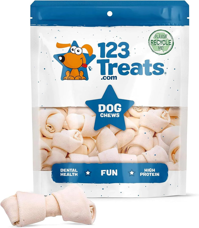 123 Treats | Dog Rawhide Bones Chews 3-4