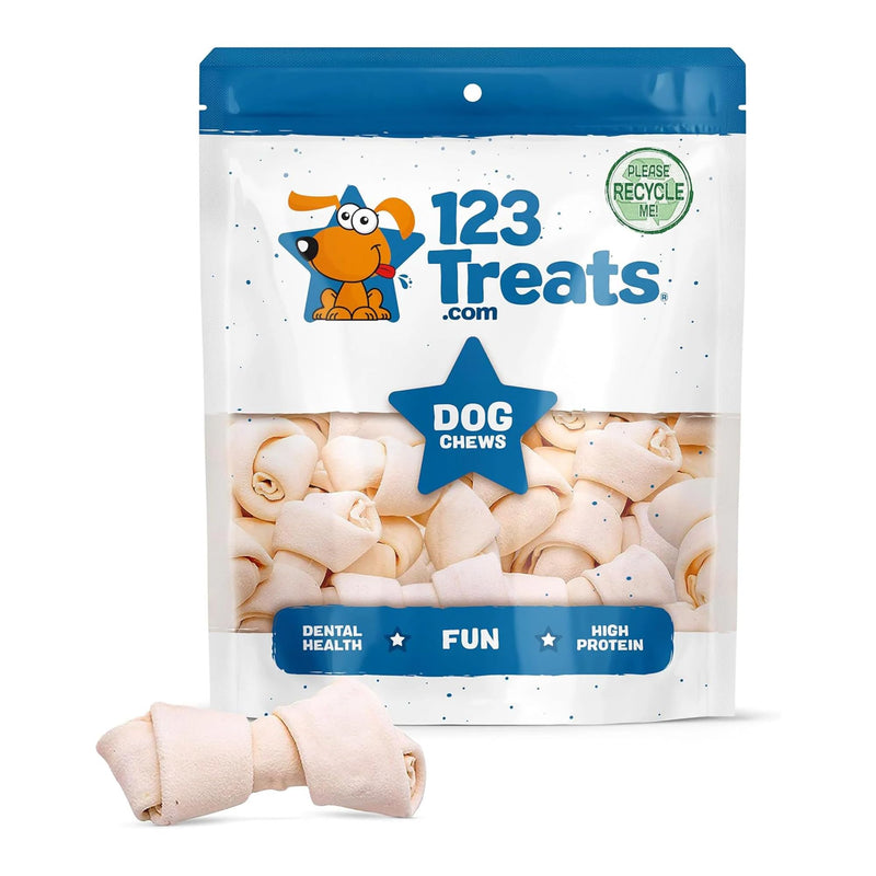 123 Treats Dog Rawhide Bones: Rawhide Bones Chews 3-4