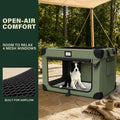 36 Inch Soft Collapsible Dog Crate Green with Waterproof and Easy to Clean