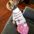 CHBORCHICEN Pet Dog Sweaters Classic Knitwear Turtleneck Winter Warm Puppy Clothing Cute Strawberry and Heart Doggie Sweater (Pink, Medium)