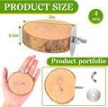 4 Pcs Natural Apple Wood Round Bird Perch Platform for Cage