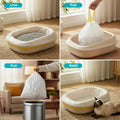 60 Pack 37"x18"Cat litter box liners – No-Tear, Easy-Pull 3MIL Leakproof Jumbo Litter Box Liners, Heavy Duty Drawstring, Boxed Packaging, Odor Control Kitty Litter Bags with Adjustable Elastic Band