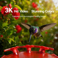 Smart Hummingbird Feeder with Camera 5G WiFi, 3K, Solar Leakproof