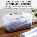 MyGift Reptile Carrier Critter Keeper Terrarium 9.5 x 6 Inch Clear Portable Tank with Black Carrying Handle, Transparent