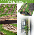 PINVNBY Reptile Terrarium Cork Background, Bearded Dragon Tank Bark Backdrop Wall Decor with Artificial Moss for Gecko L