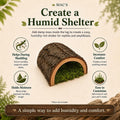 MAC'S Reptile Hideout Half Log, Extra Large - Natural Wooden Hide for Reptiles, Amphibians & Small Animals - Made in USA