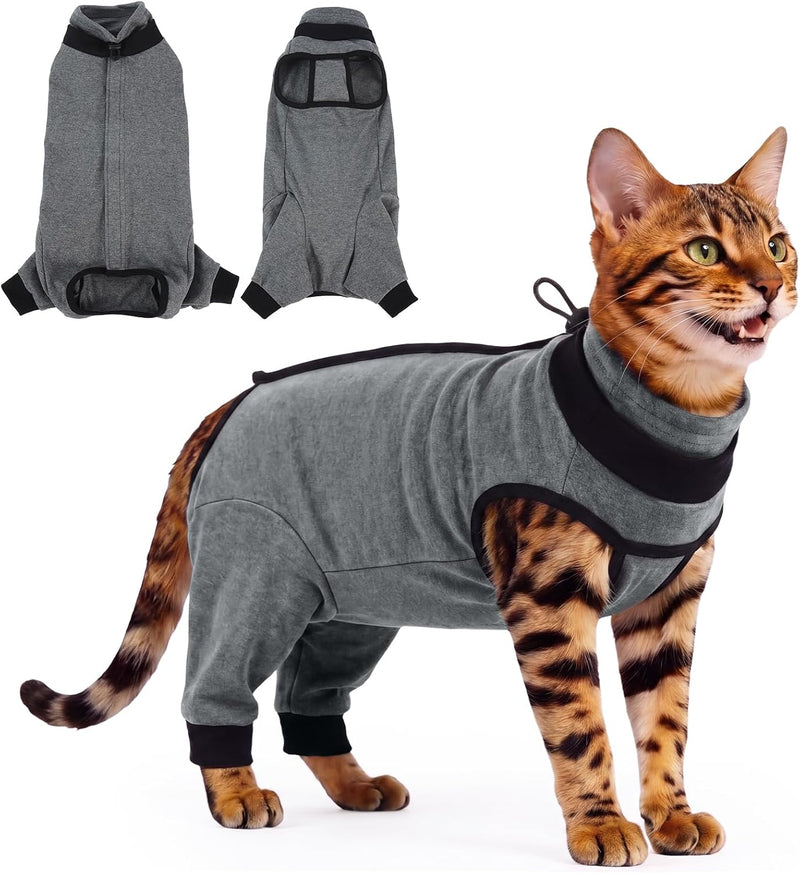 Cat Recovery Suit with Hind Legs, Soft Spay Recovery Suit for Female Cats, Kitten Onesie for Cats After Surgery, Anti-Li