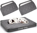 Waterproof Dog Bed Cover Replacement Washable 2 Pack, Soft & Noiseless Quilted Fitted Sheet with Elastic Band, Easy to Clean Dog Bed Sheets Pet Bed Liner for Dog/Cat - 36x27 Inch, Grey, Cover Only
