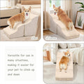 Dog Stairs for Small Dogs,2 in 1 Transformable 4-Step Pet Stairs,Indoor Pet Steps for Cats,Comfort, Durable Washable Cov