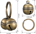 Ripeng Dog Bells for Pet Tracking, 4 Pcs Extra Loud Dog Cat Bells for Collar Brass Pet Accessories with Key Rings Pendan